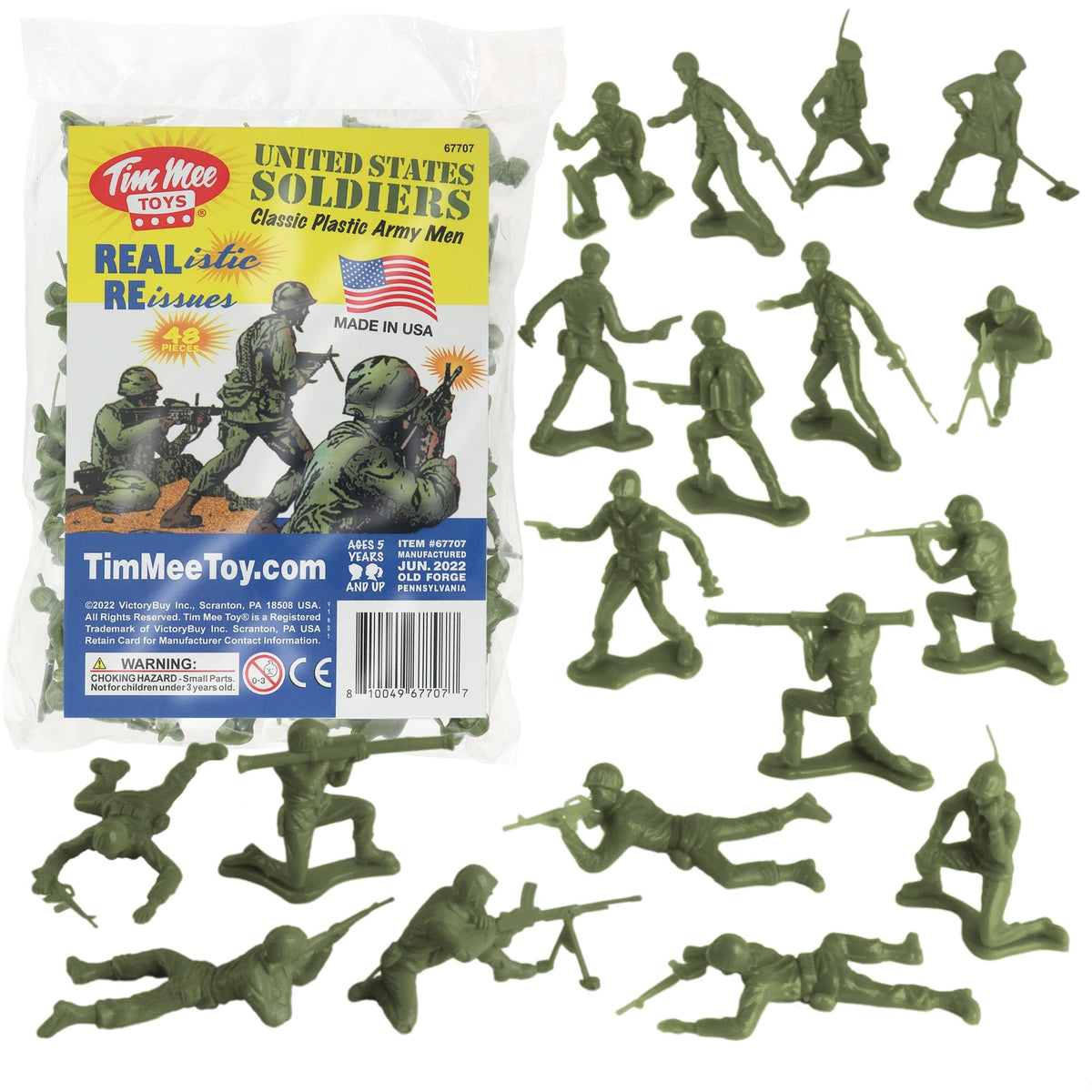 TimMee plastic army men in olive drab ready for imaginative battles