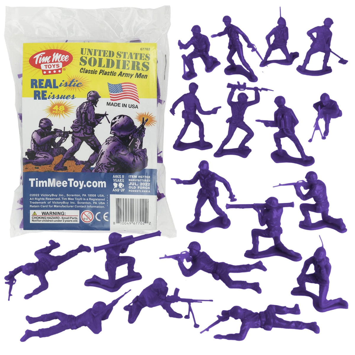 Tim Mee Toy Purple 48pc Army Men ready for imaginative play and display