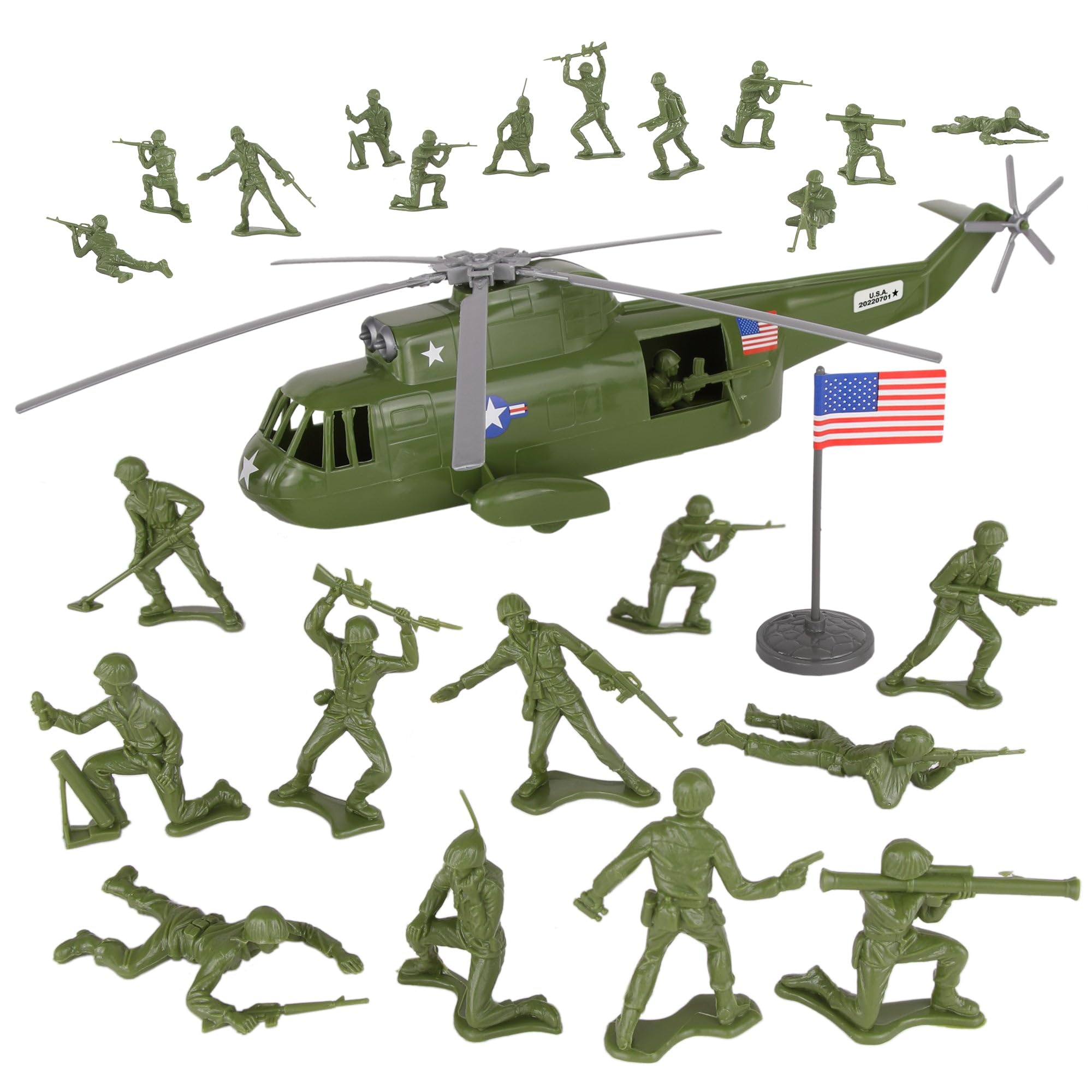 TimMee Toy 24-figure soldiers illustrate versatile figures for mission scenarios and storytelling.