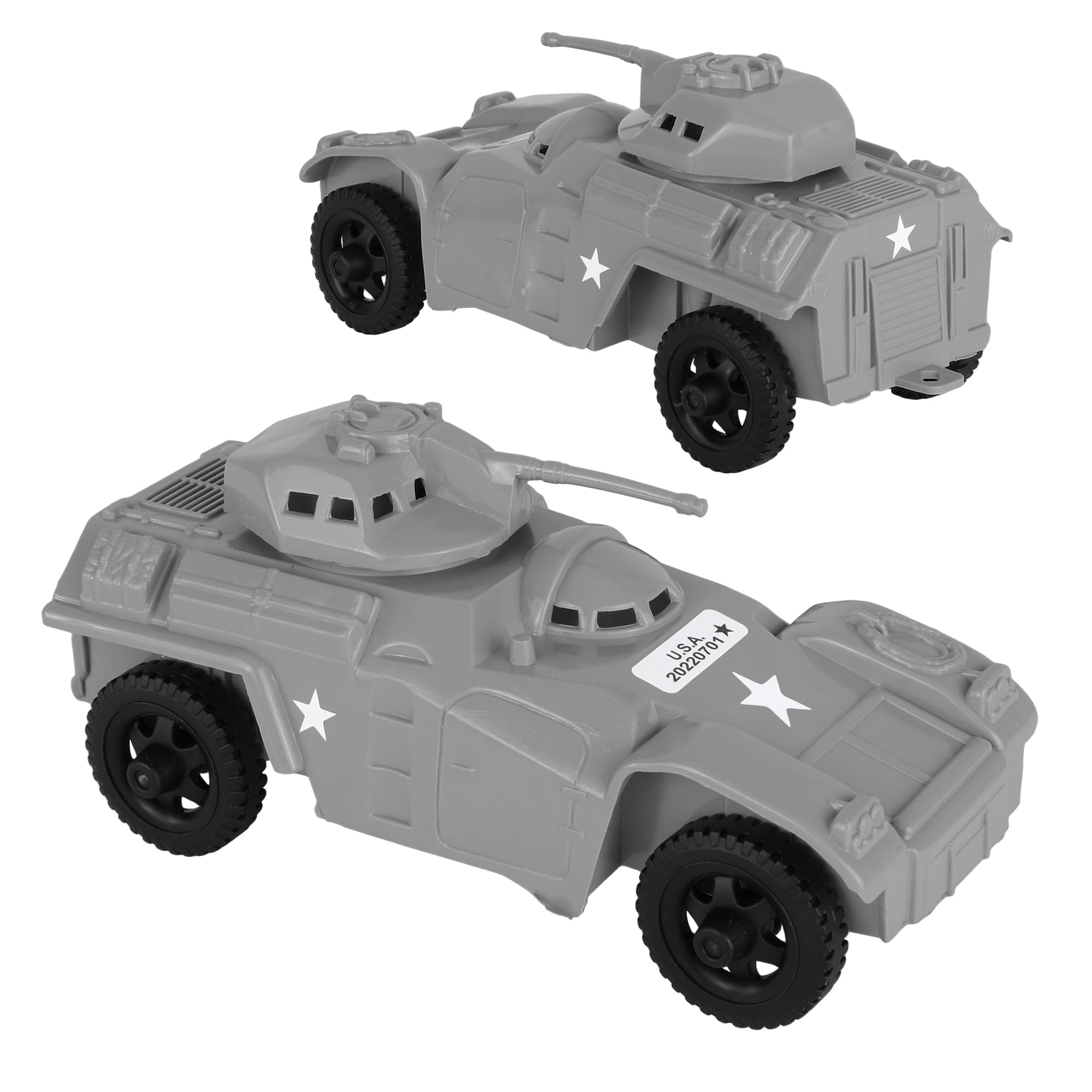 Tim Mee Toy Recon Patrol armored car gray front angle highlights rugged play