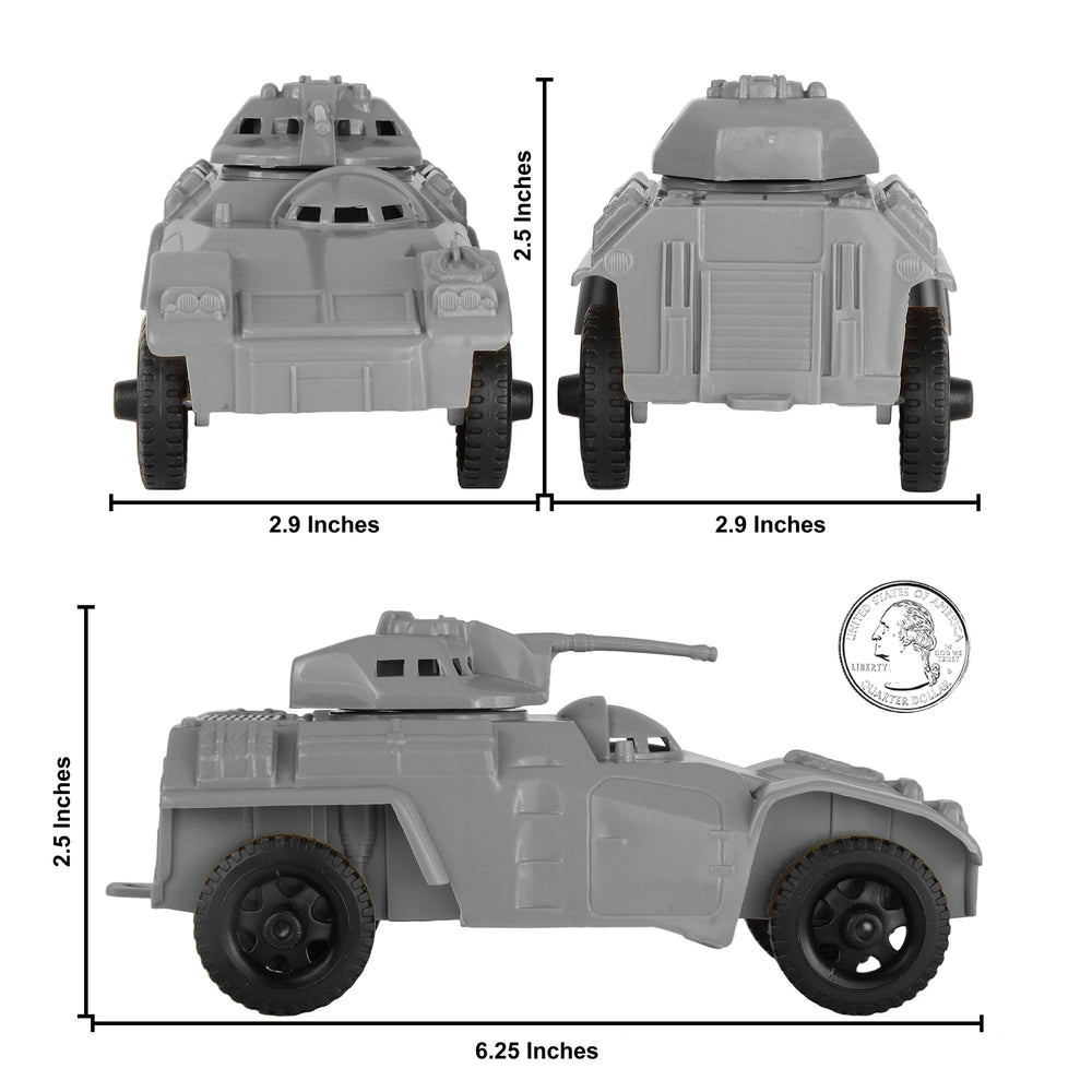 Tim Mee Toy Recon Patrol armored car gray top view shows authentic scale