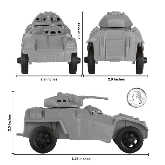 Tim Mee Toy Recon Patrol armored car gray top view shows authentic scale