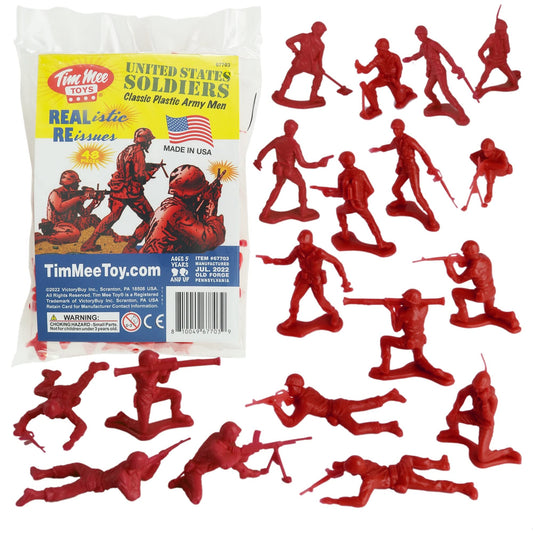 TimMee Plastic Army Men red figures in a polybag ready for imaginative play.