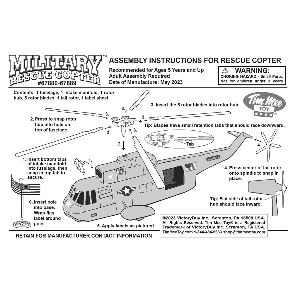TimMee Toy helicopter rotor spinning action enhances realistic play experiences.