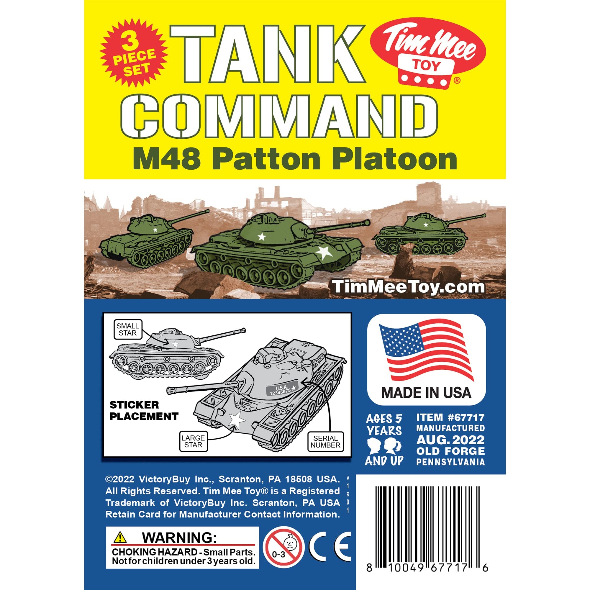 Sticker sheet included with classic insignias for Tim Mee Toy tanks