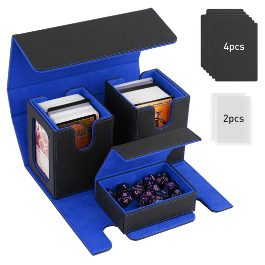 TiMOVO MTG deck box with display window showing commander clearly during play