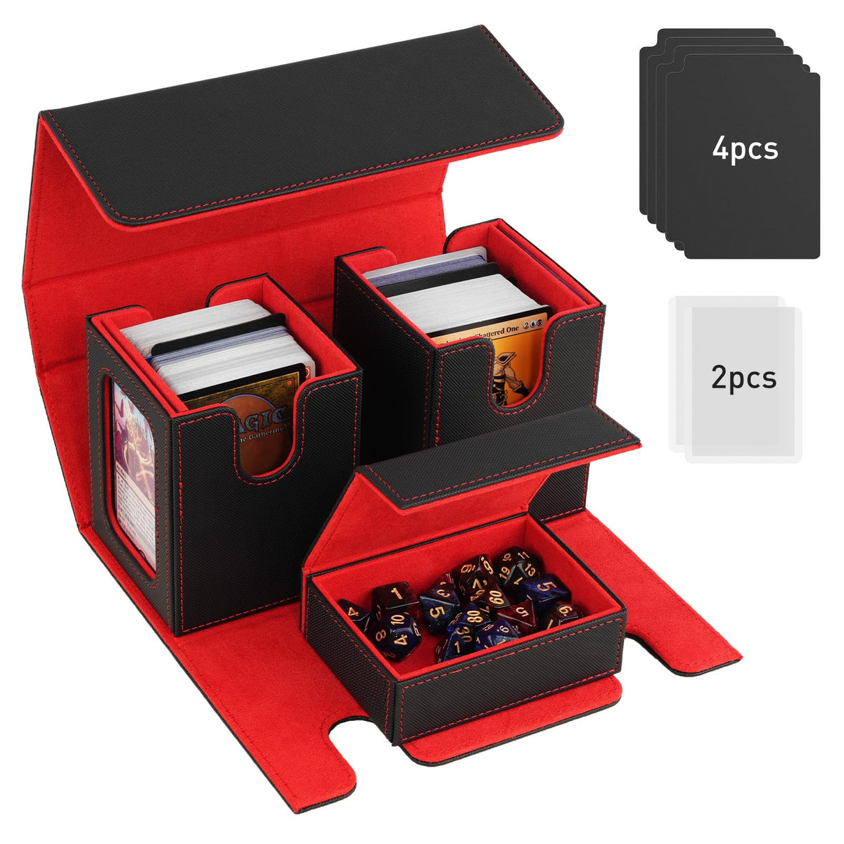 TiMOVO MTG deck box with display window for quick commander viewing during play