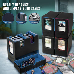 TiMOVO MTG deck box leather PU exterior offers scratch protection.