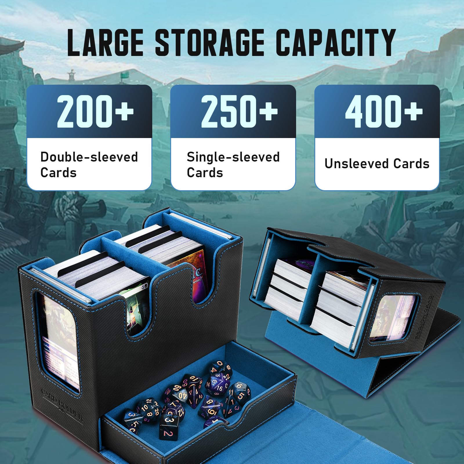 TiMOVO MTG deck box magnetic closure keeps contents safely packed during transport.