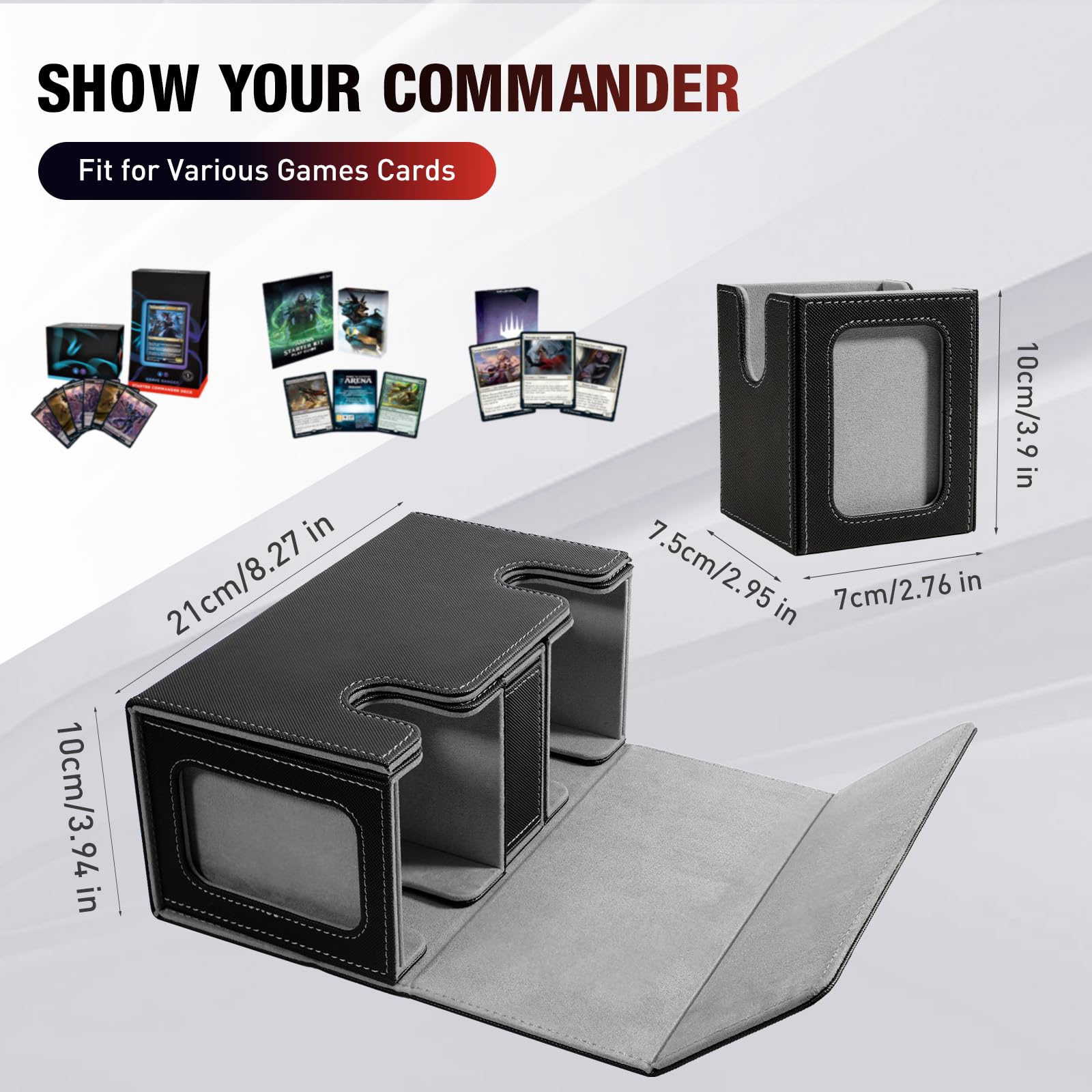 TiMOVO MTG deck box two compartments organize up to 200 double-sleeved cards