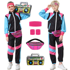 TIMSOPHIA 80s tracksuit jacket in black, ideal for retro party looks and comfortable movement.
