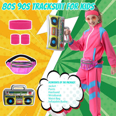 TIMSOPHIA 80s tracksuit kid headband keeps hair in place during activity