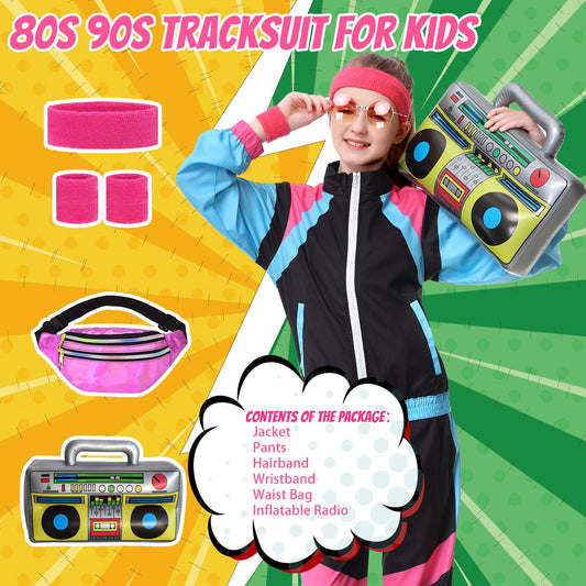 TIMSOPHIA 80s tracksuit pants in black, flexible for active play and dance practice.