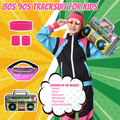 TIMSOPHIA 80s tracksuit pants in black, flexible for active play and dance practice.