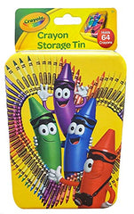 The Tin Box Crayola storage with hinge, empty tin ready for crayons on the go.