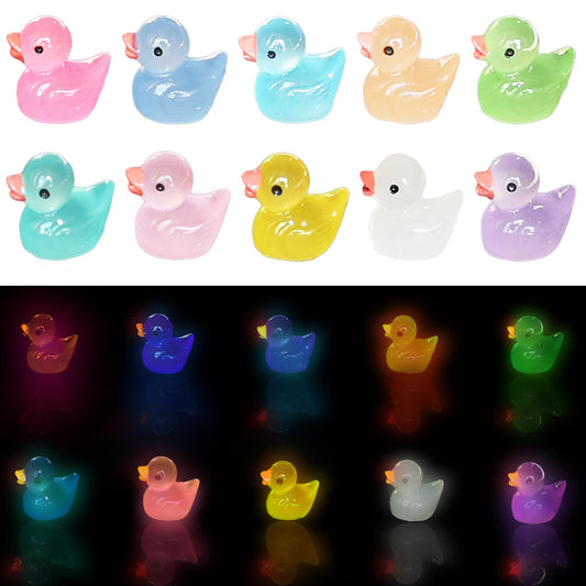 Tindobewan glow duck 50pc; glow-in-the-dark ducks for slime crafts.