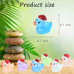 Tindobewan glow duck Christmas hat figure ideal for cake toppers and home decor.