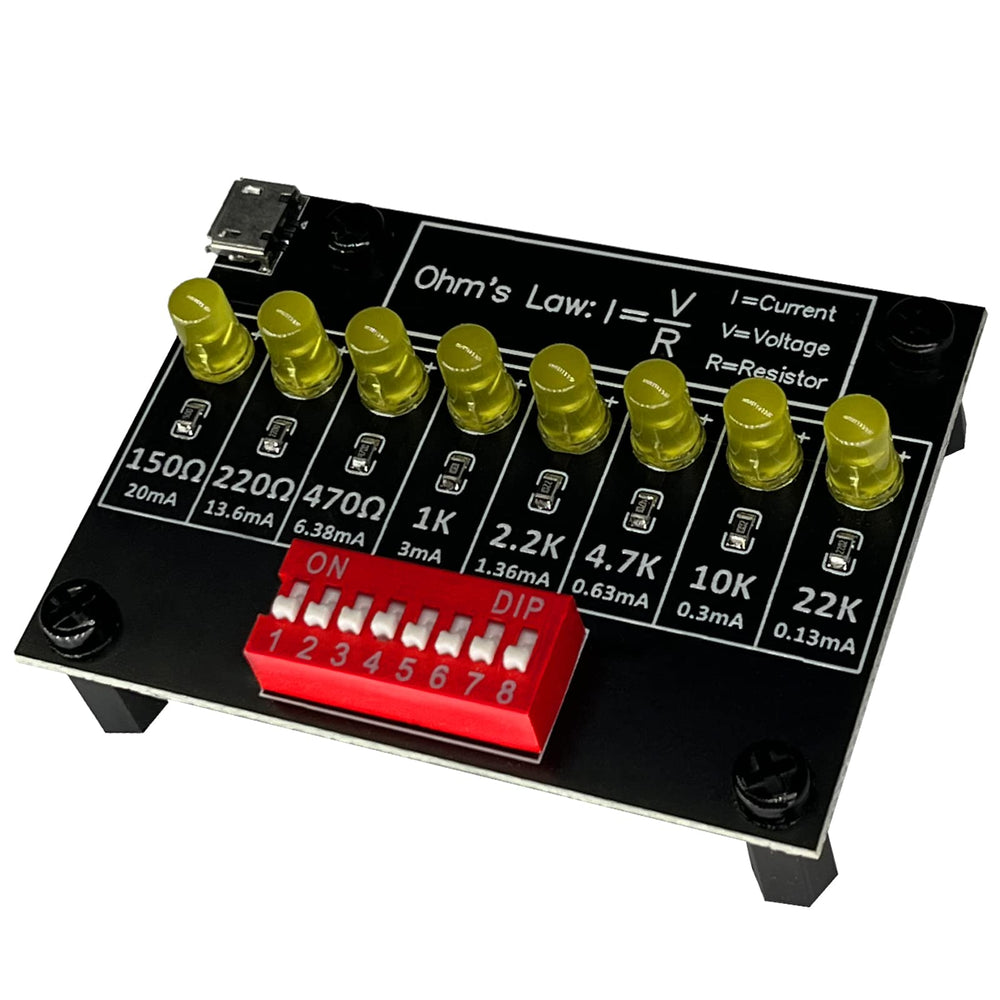 Tingbowie Soldering Practice Kit components, compact parts ideal for learning Ohm's Law.