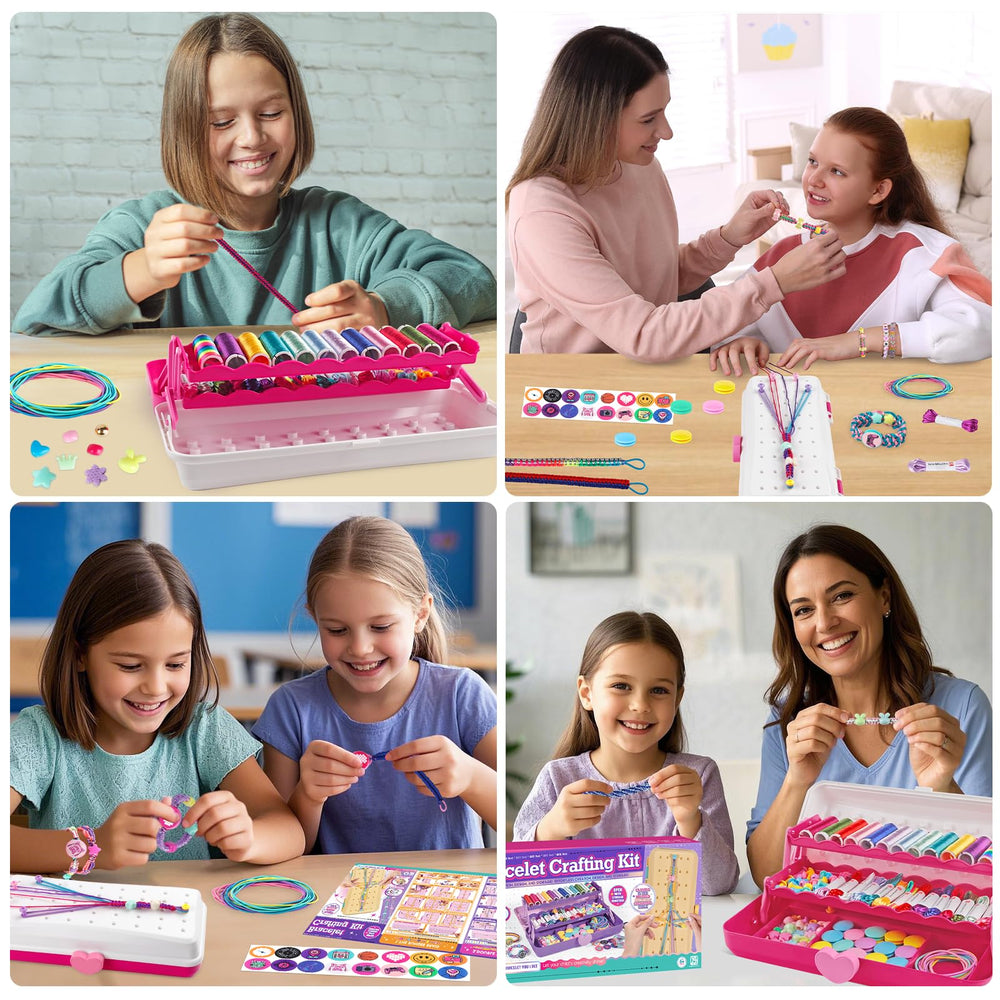 TingingYuli beads, buttons, and elastics enable versatile bracelet making.