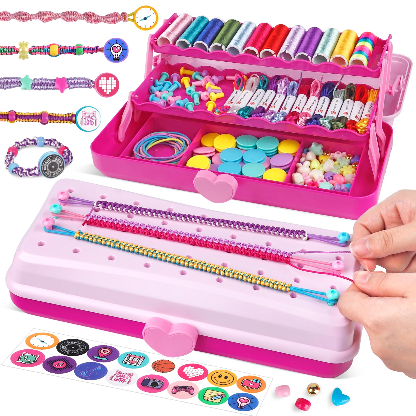 TingingYuli friendship bracelet maker with storage box for organized crafting sessions.