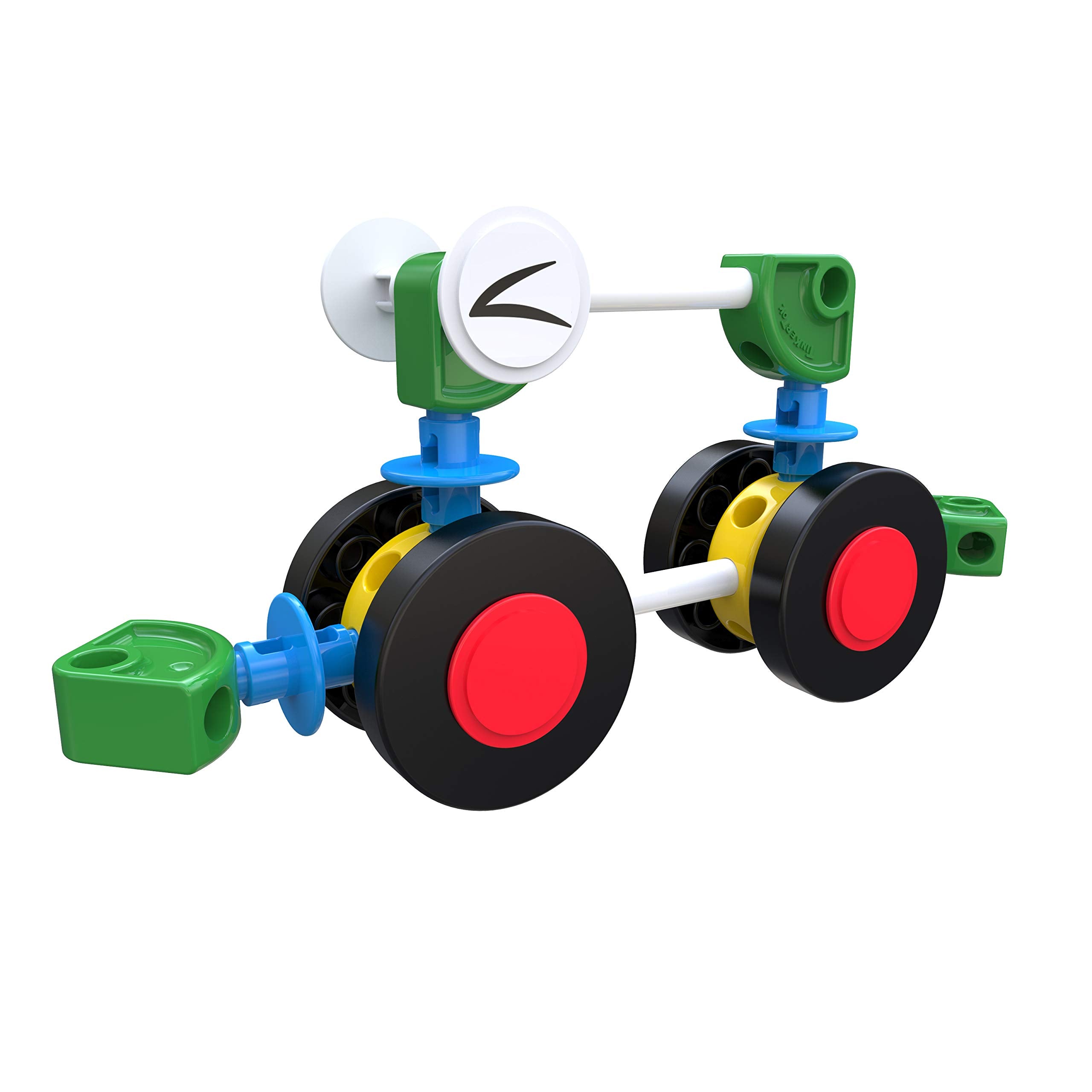 Tinkertoy On The Go set features 65 colorful pieces for vibrant builds.
