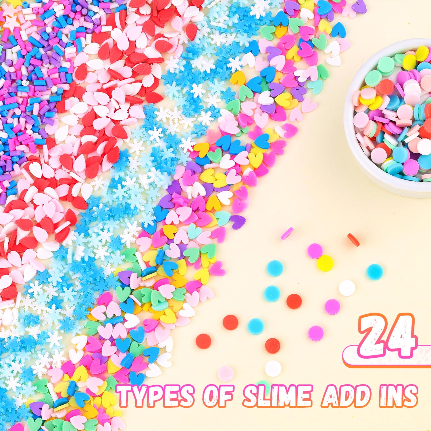TINKRSTUFF fake sprinkle heart brightens DIY decor and slime