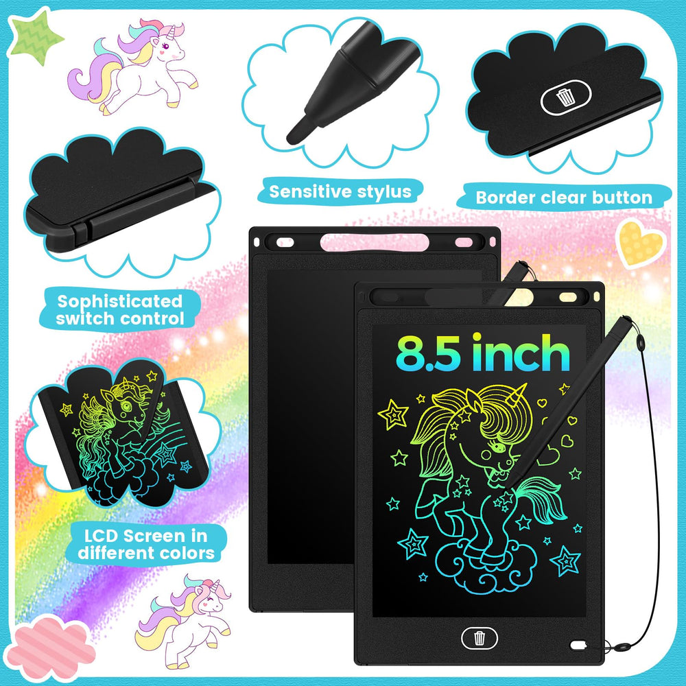 Tinlade 12-pack LCD writing tablet side view highlighting travel-friendly portability