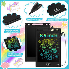 Tinlade 12-pack LCD writing tablet side view highlighting travel-friendly portability