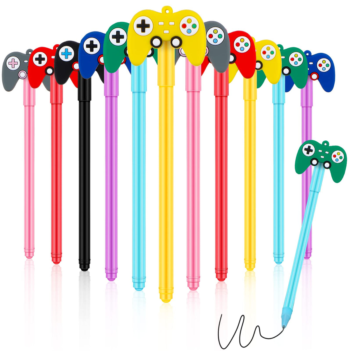 Tinlade 24-pcs gamepad pen caps, ideal party favors for birthdays