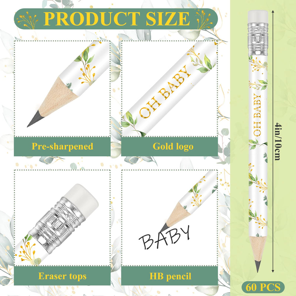 Tinlade pencil in sage green with baby shower style motif for celebrations