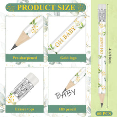 Tinlade pencil in sage green with baby shower style motif for celebrations