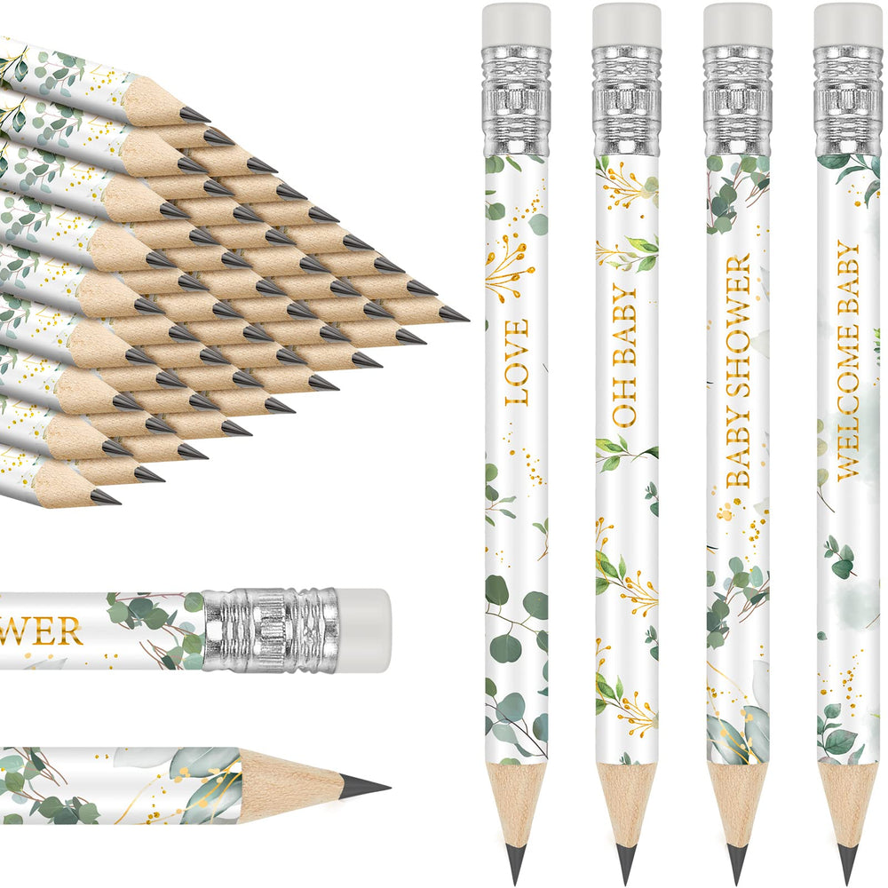 Tinlade sage green pencil with eraser featuring love motif for party activities