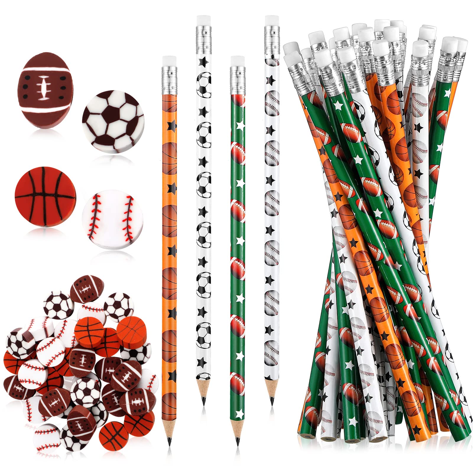 Tinlade sports pencils basketball design for classroom fun and sport themed gifts