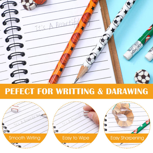 Tinlade sports pencils soccer design ideal for party favors and school projects