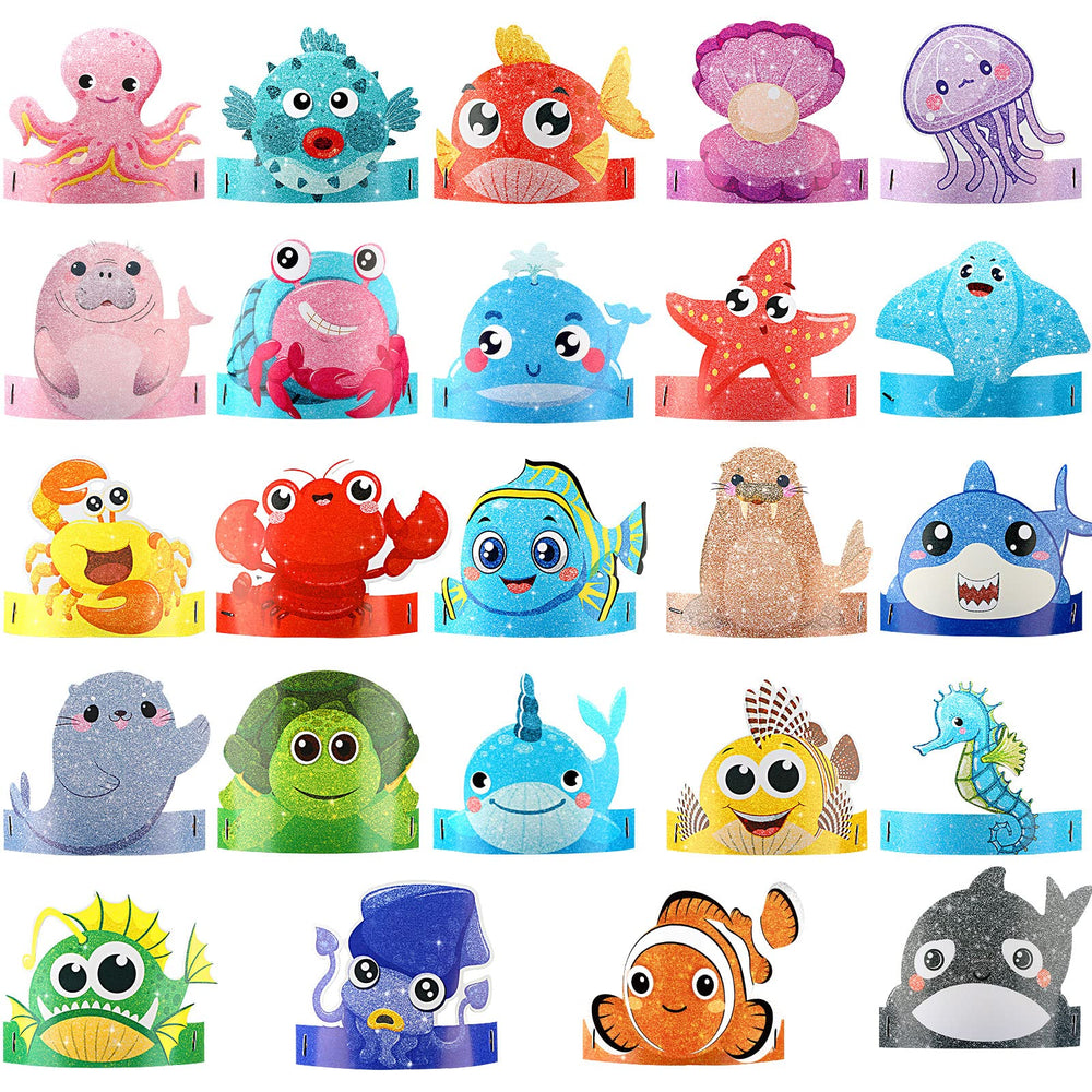 Tinlade Under the Sea Hats pack cover shows vibrant ocean-themed party accessories for celebrations.