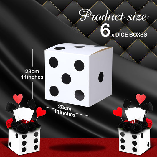 Tinlade giant white dice box ideal centerpiece for game night and prom decorations.