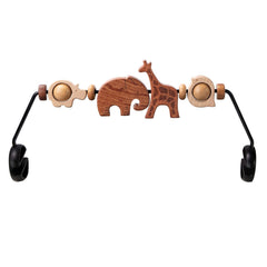 TinlyFinly Baby Bouncer Toy Bar with wooden animals for visual engagement and play