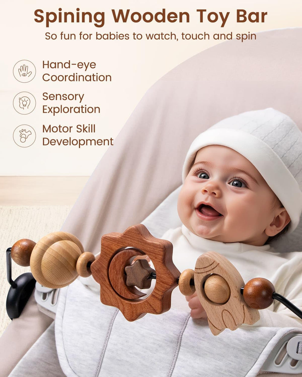 TinlyFinly bouncer attachment secure clip keeps toy bar firmly in place