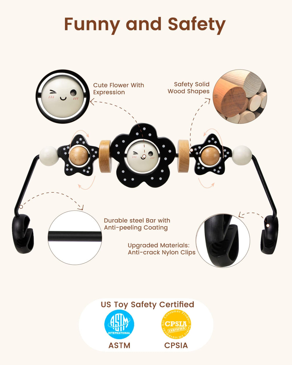 TinlyFinly spinning components captivate babies, aiding visual tracking and fine motor interest.