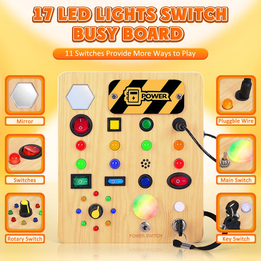 TINTECUSA Busy Board alphabet side promotes early literacy through hands-on play.