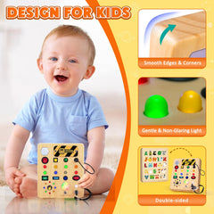 TINTECUSA Busy Board light switches encourage fine motor skill development on the go.