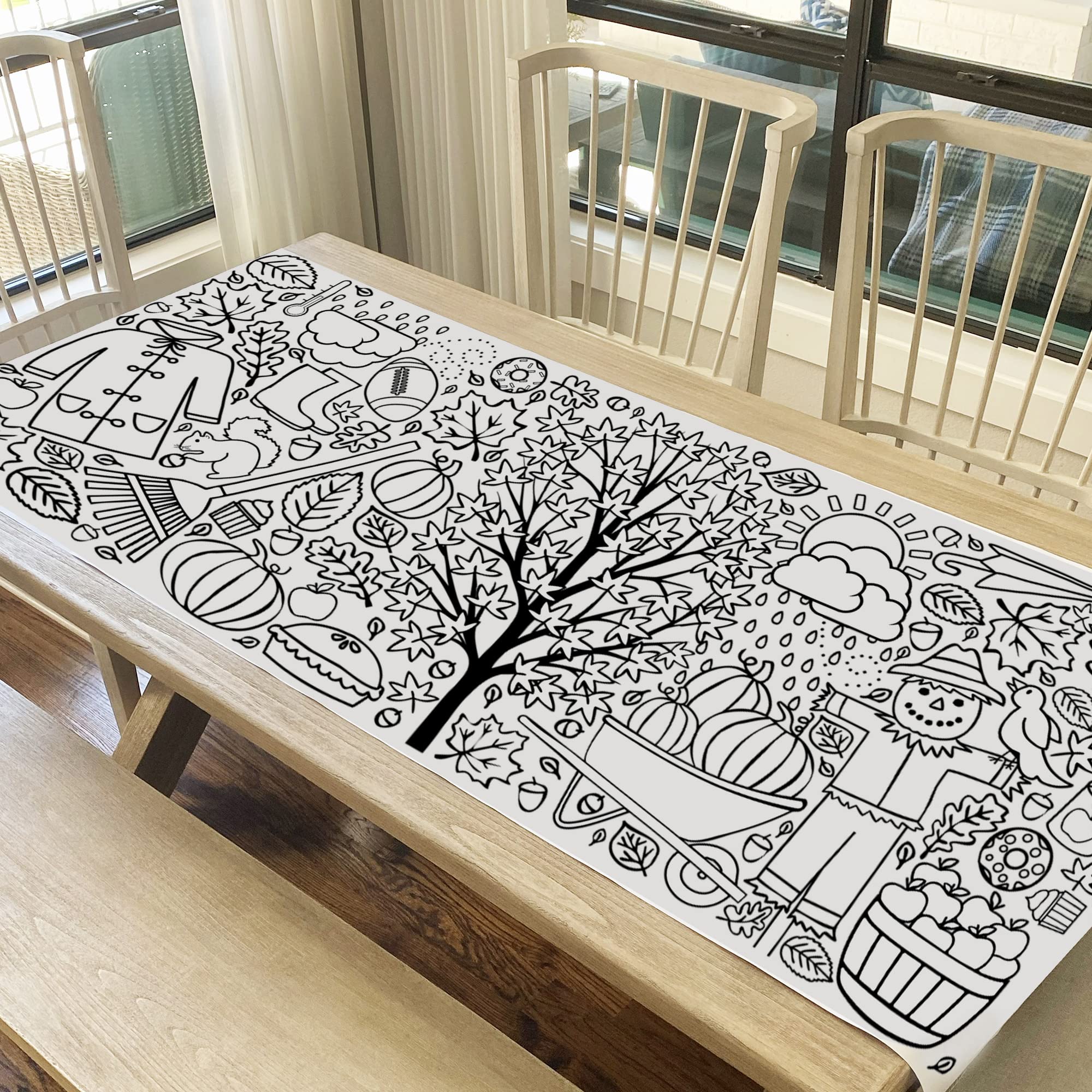 Tiny Expressions 30x72 coloring tablecloth doubles as a table cover