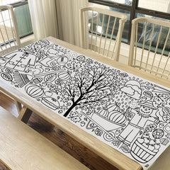 Tiny Expressions 30x72 coloring tablecloth doubles as a table cover