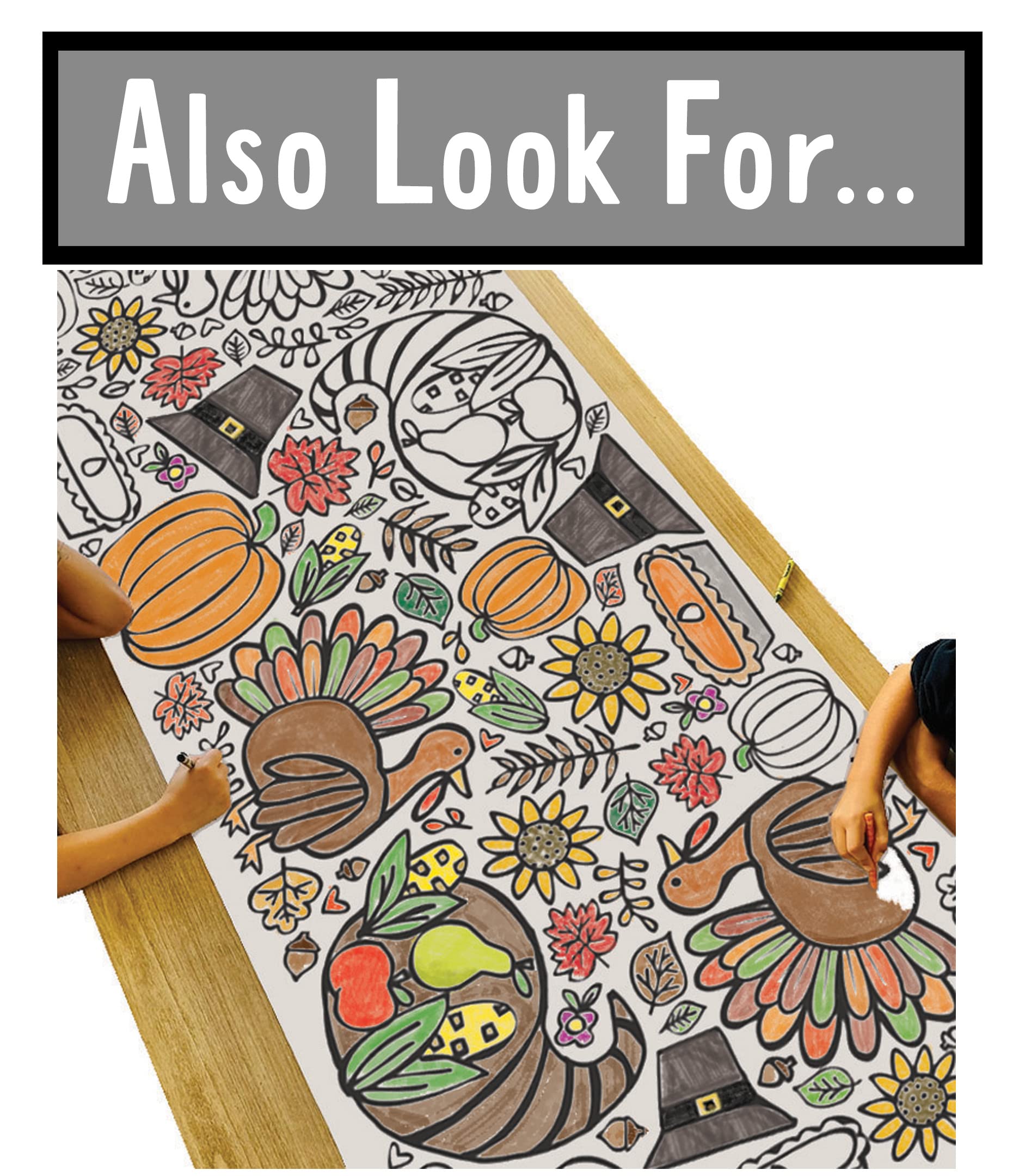 Tiny Expressions autumn decor coloring banner doubles as keepsake or runner
