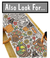 Tiny Expressions autumn decor coloring banner doubles as keepsake or runner