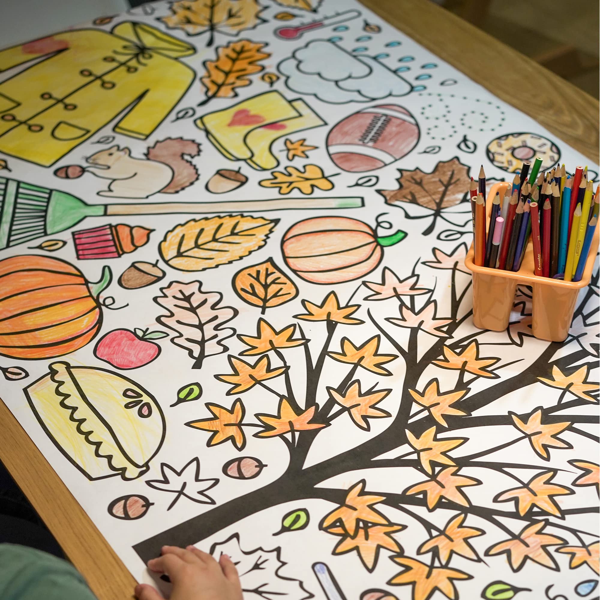 Tiny Expressions durable coloring banner uses thick paper for crayons
