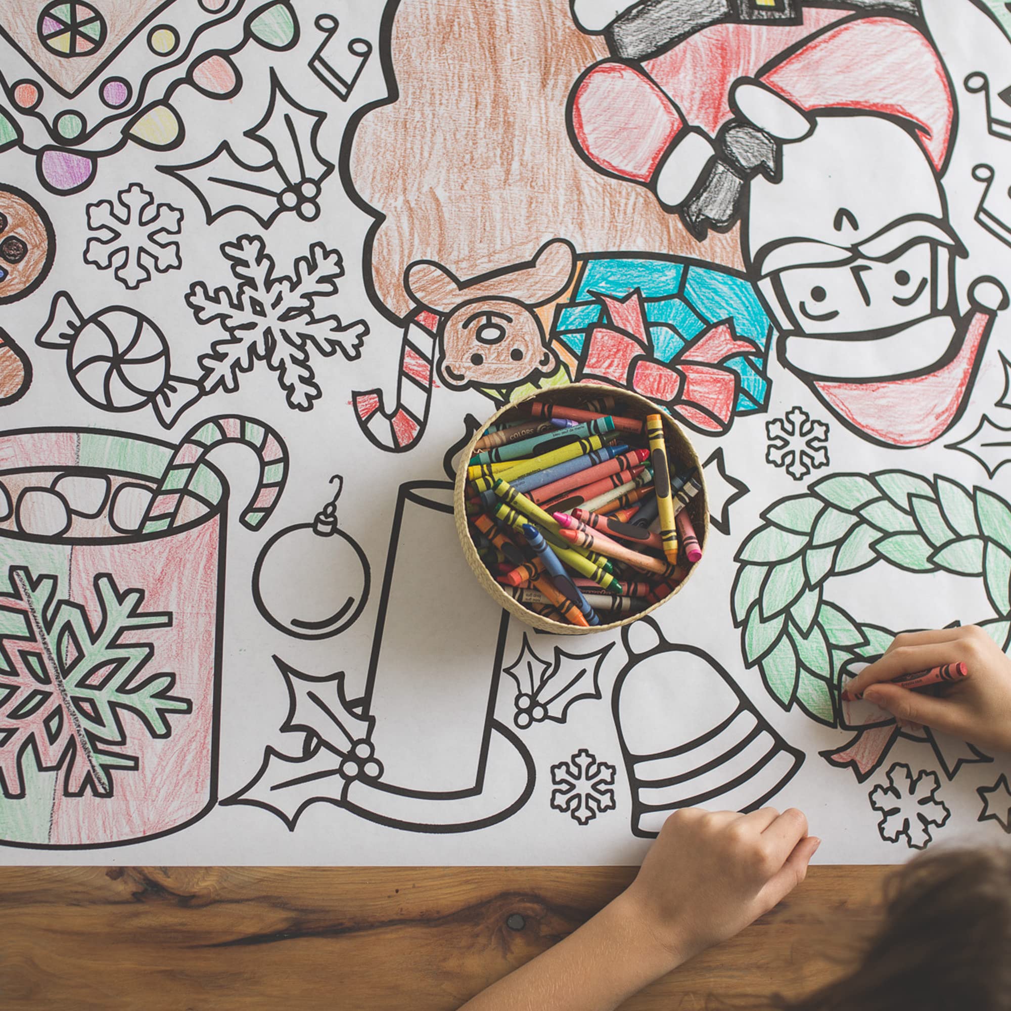 Tiny Expressions durable paper keeps colors vibrant during holiday coloring.