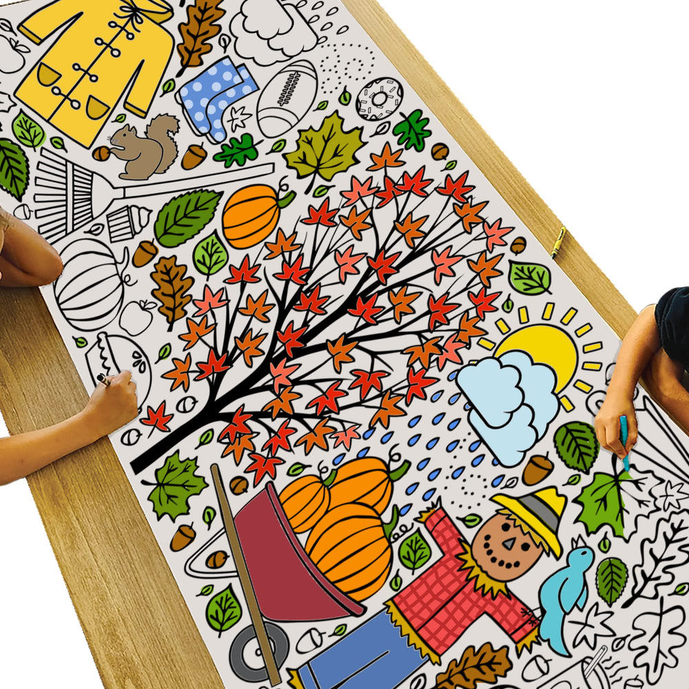 Tiny Expressions fall coloring poster rolled flat for easy coloring sessions