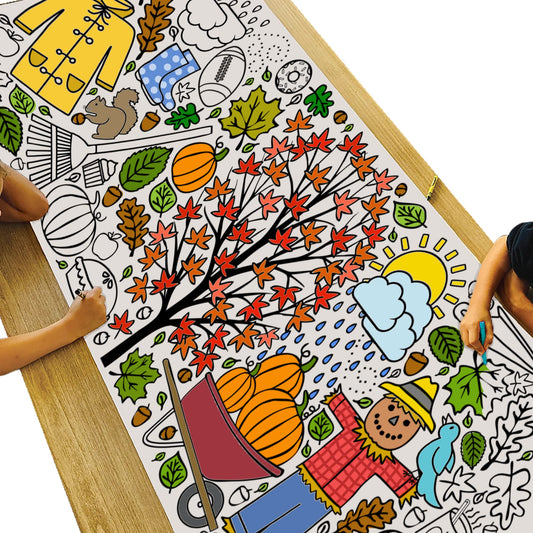 Tiny Expressions fall coloring poster rolled flat for easy coloring sessions