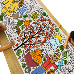 Tiny Expressions fall coloring poster rolled flat for easy coloring sessions